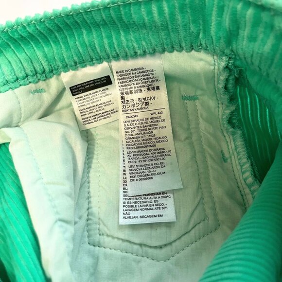 NWT LEVI'S RIBCAGE STRAIGHT ANKLE PANTS IN ELECTRIC GREEN - 27 - Picture 10 of 11